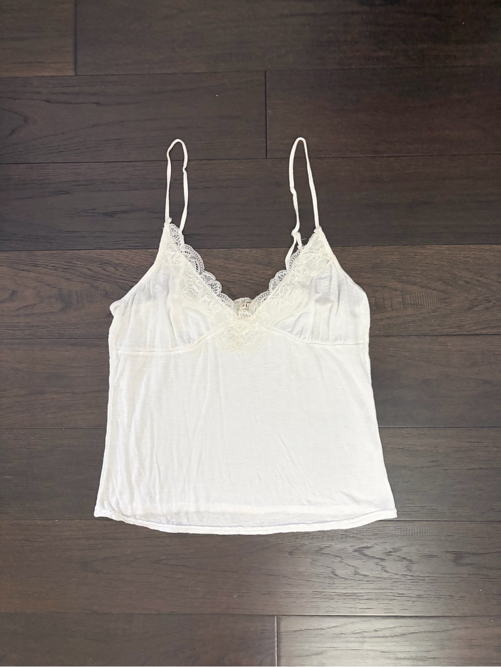 Women’s Lace-Trim White Camisole Tank Top